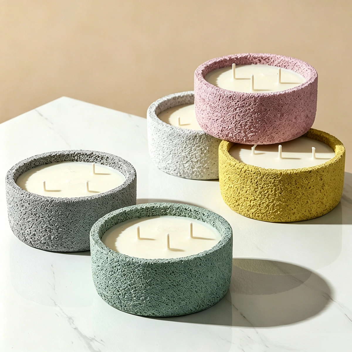 Lemon Lavender Scent Large 3 Wick Scented Candles for Home